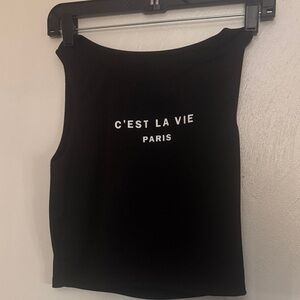 C'est La Vie Paris Black Tank Top